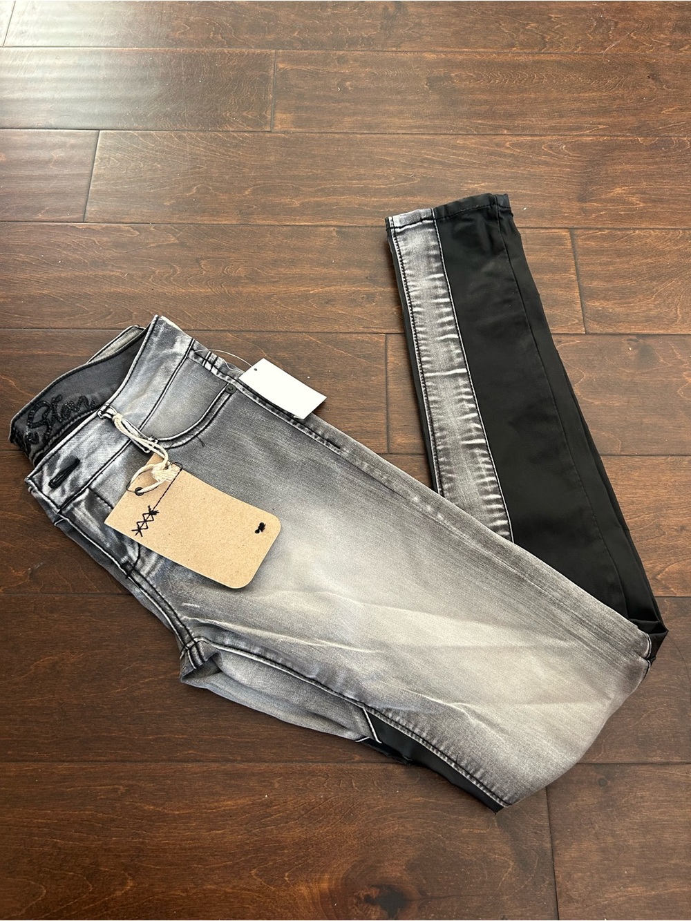 New Vanilla Star Womens Gray Black Skinny Jeans Sz 5